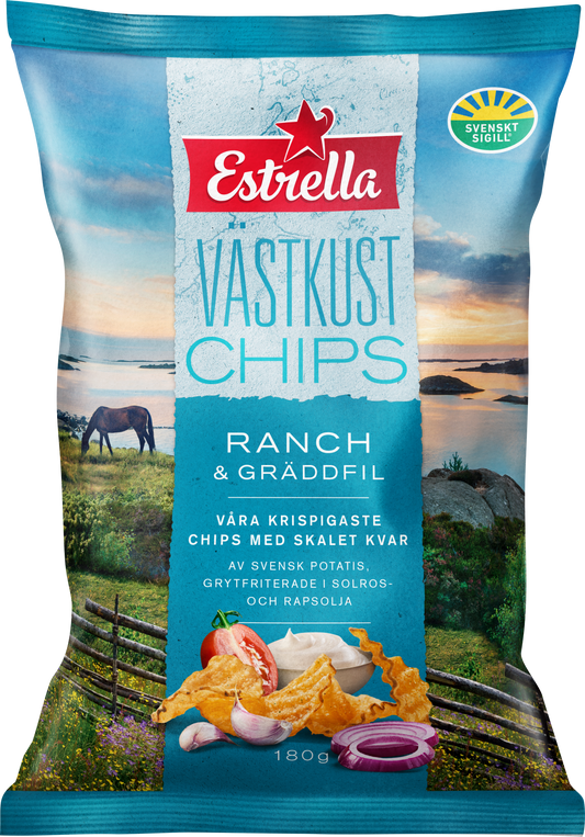 Estrella West Coast Chips Sourcream & Ranch 180g