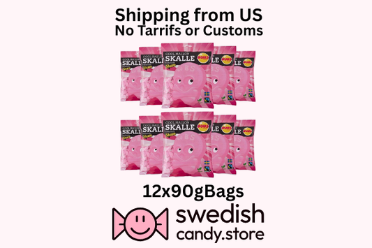 BUBS Raspberry/Cool Hallonskalle skum 90gx12 Swedish Candy