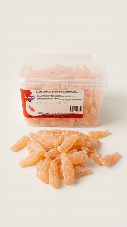 Malaco Grapefruit Soda Bottles 4.6LB