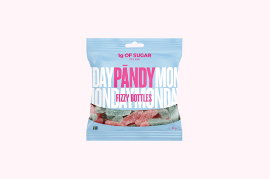 Pandy Fizzy Bottles 50gx14. 1G of sugar